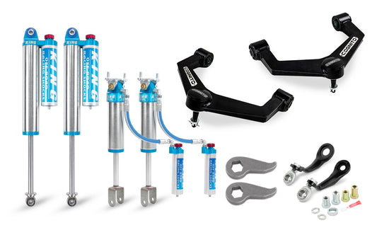 Cognito 3-Inch Elite Leveling Kit w/ King 2.5 Reservoir Shocks – Silverado/Sierra 2500/3500 (2020–2025, 2WD/4WD)