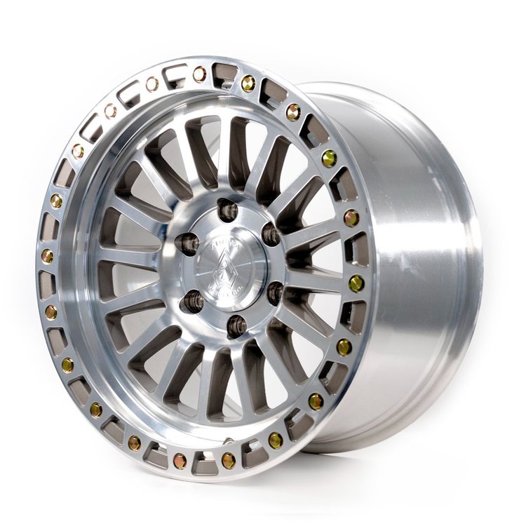 Trophy Offroad Wheel by Arena Wheel Co. in Machined finish on lifted FordF-150.