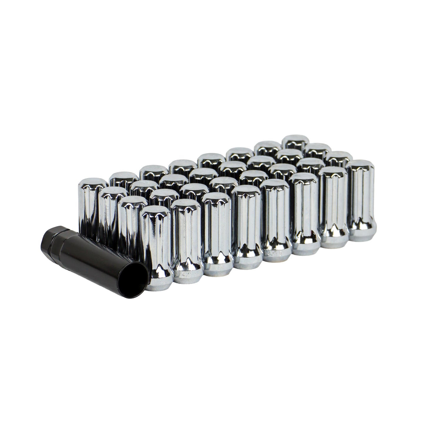 Chrome Spline Locking Lug Nuts with Key – Secure Off-Road Wheel Install