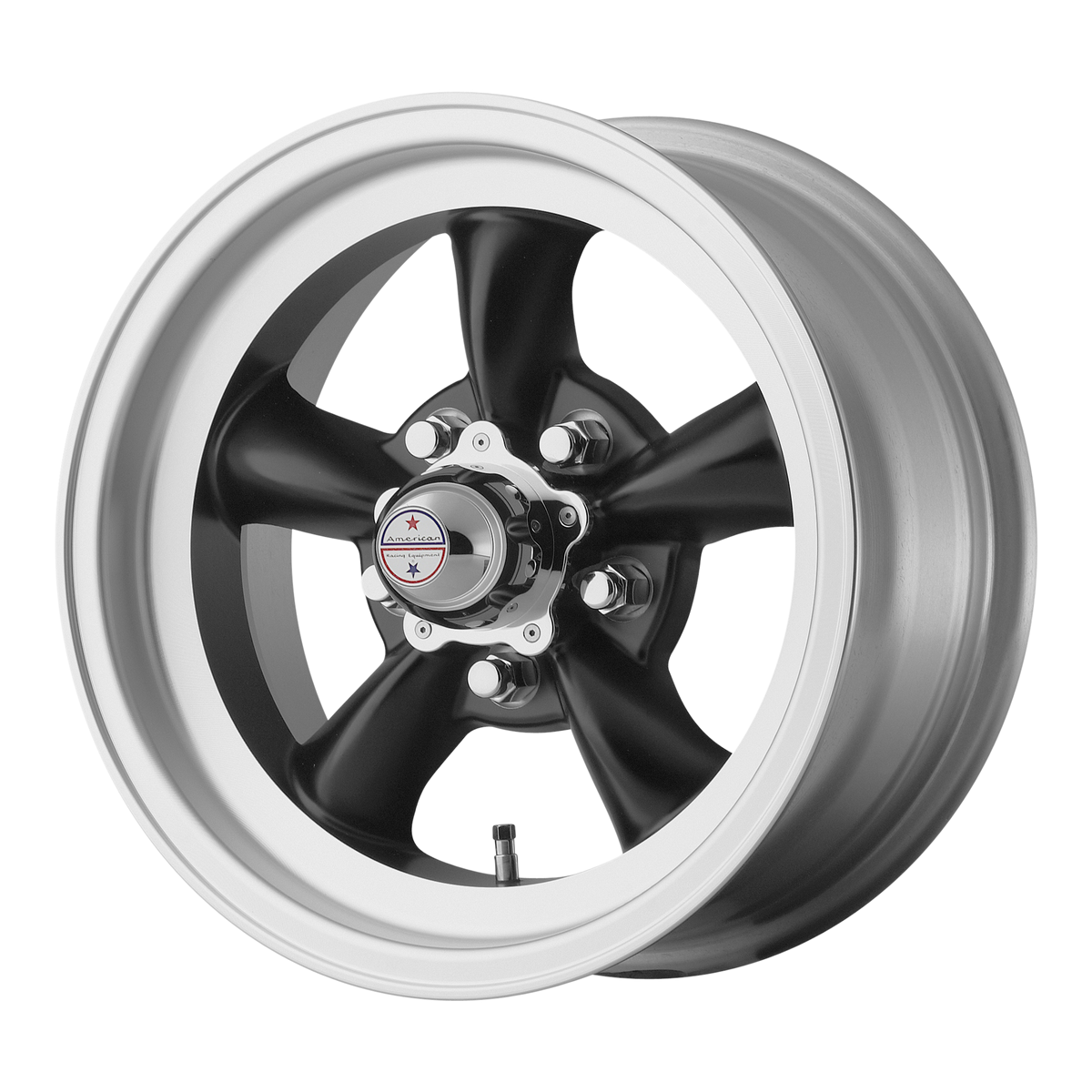 American Racing Vintage VN105D TT-D 15X7 5X4.75 S-BLK/MCH -6MM wheel