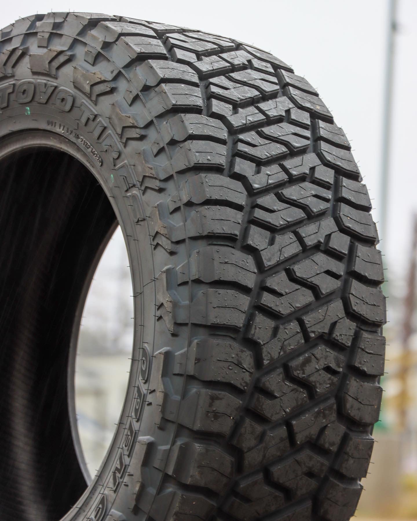 A closeup of the Toyo Open Country R/T Trail's Tread and sidewall.
