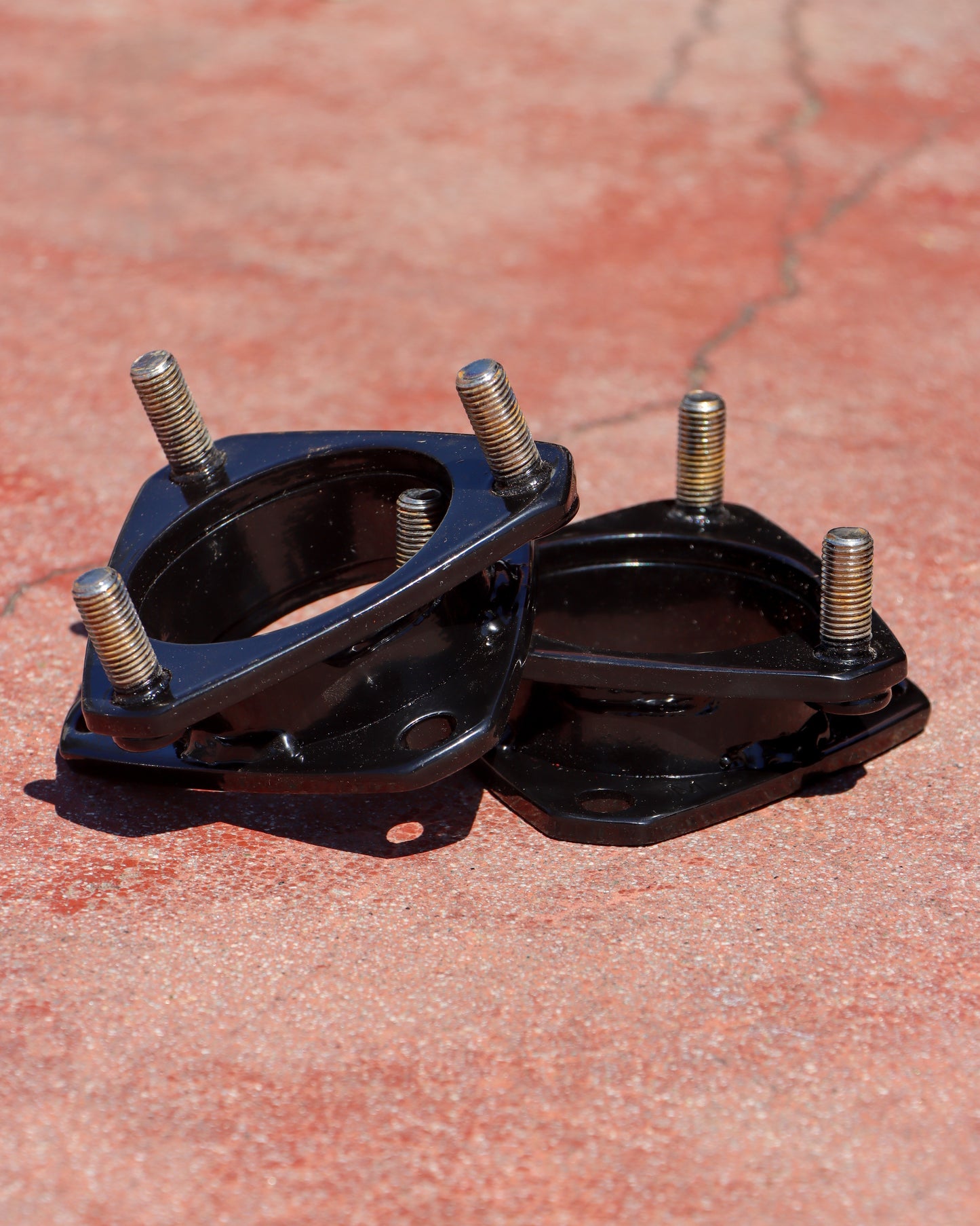 Strut Spacers on display on the concrete.