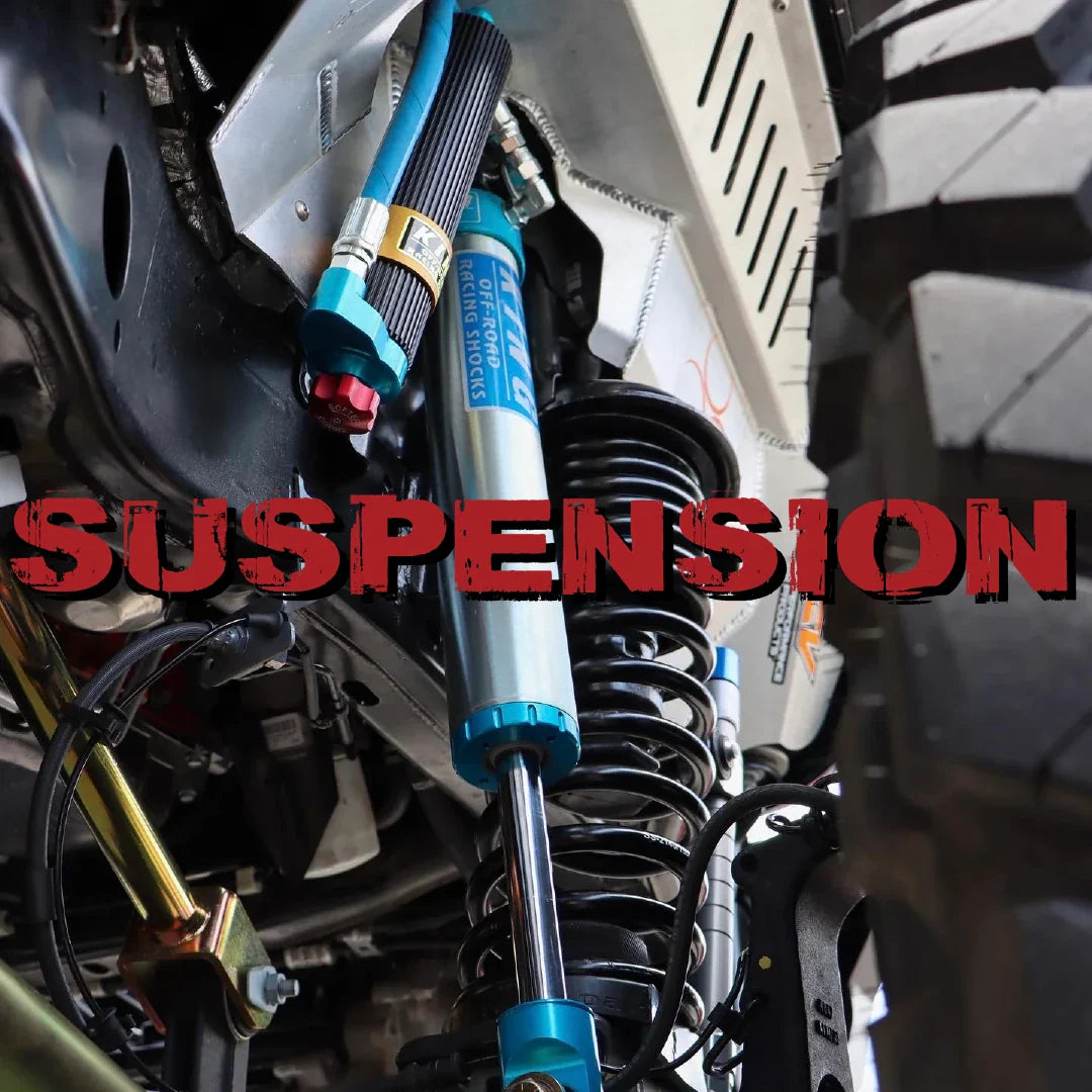 Picture of an off-road suspension set-up. King Shocks on a jeep.