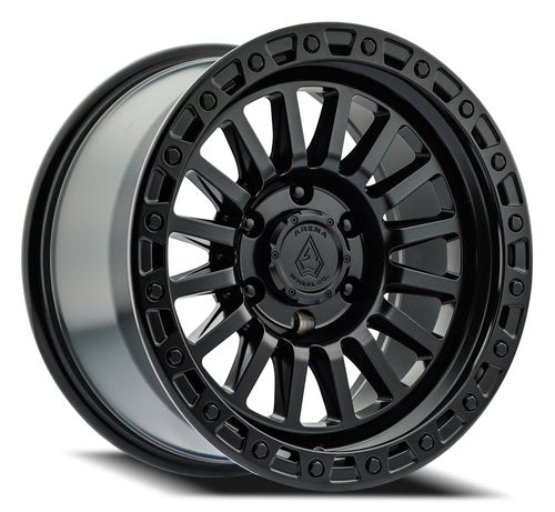 Trophy Offroad Wheel by Arena Wheel Co. in Satin Black finish on lifted Ford F-250