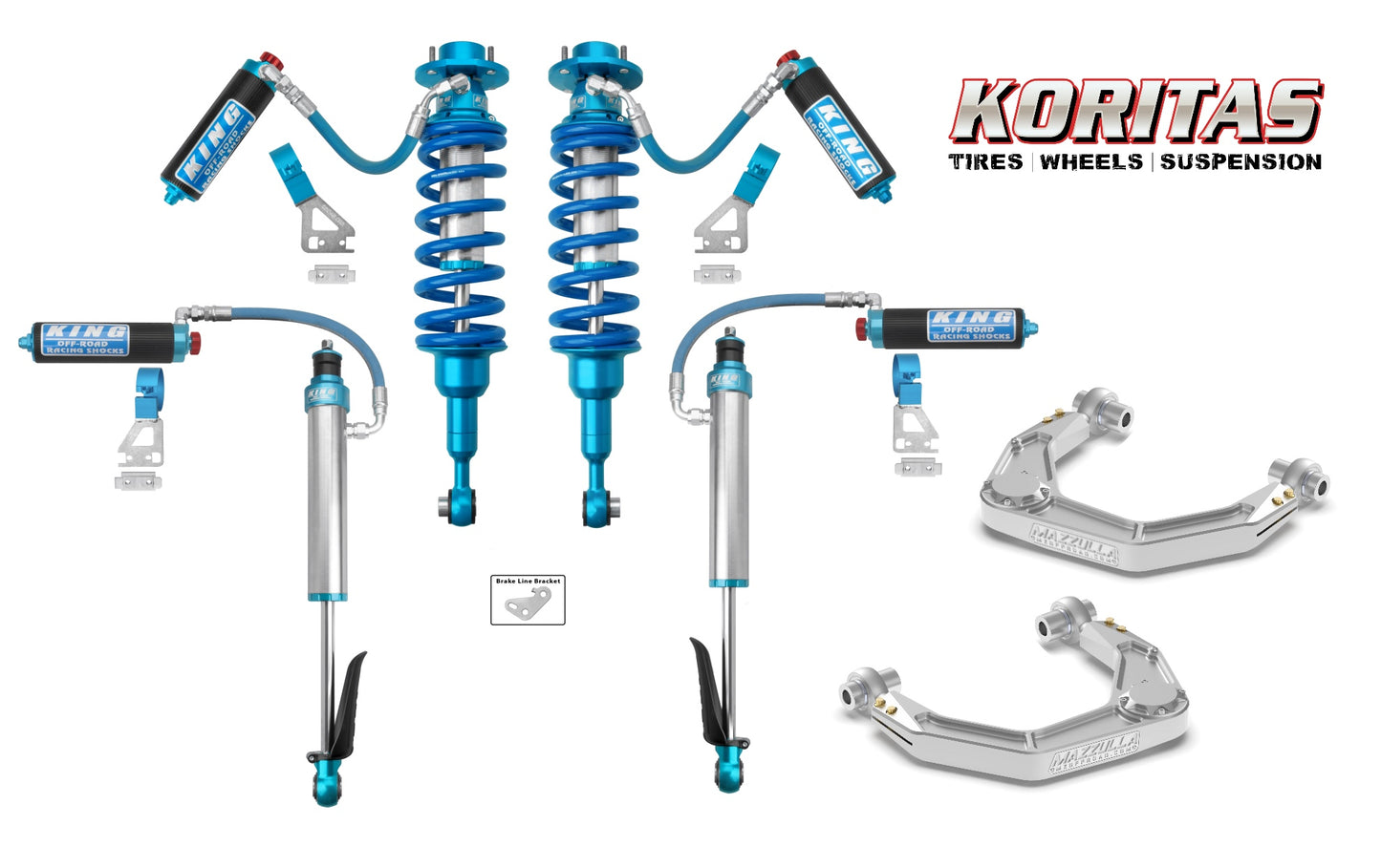 0-3" Lift Kit w/ King 2.5 Adjustable Shocks, and Mazzulla Billet Upper Control Arms For 2024+ Toyota Tacoma 2wd/4wd