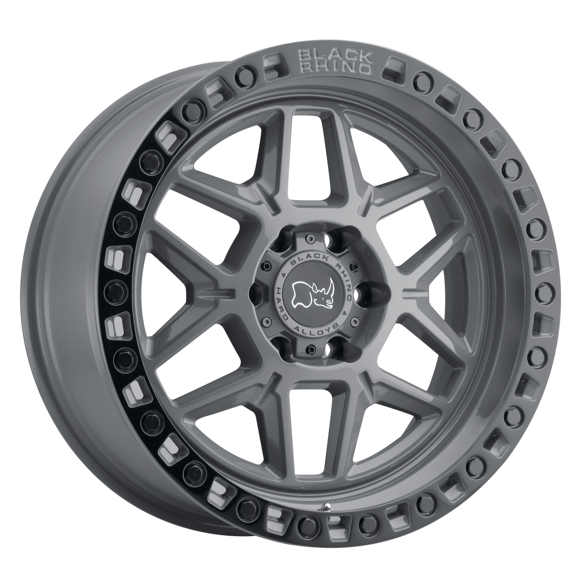 Black Rhino Hard Alloys BR KELSO 17X9 6X139 -12 112 BTL GRY BLK wheel
