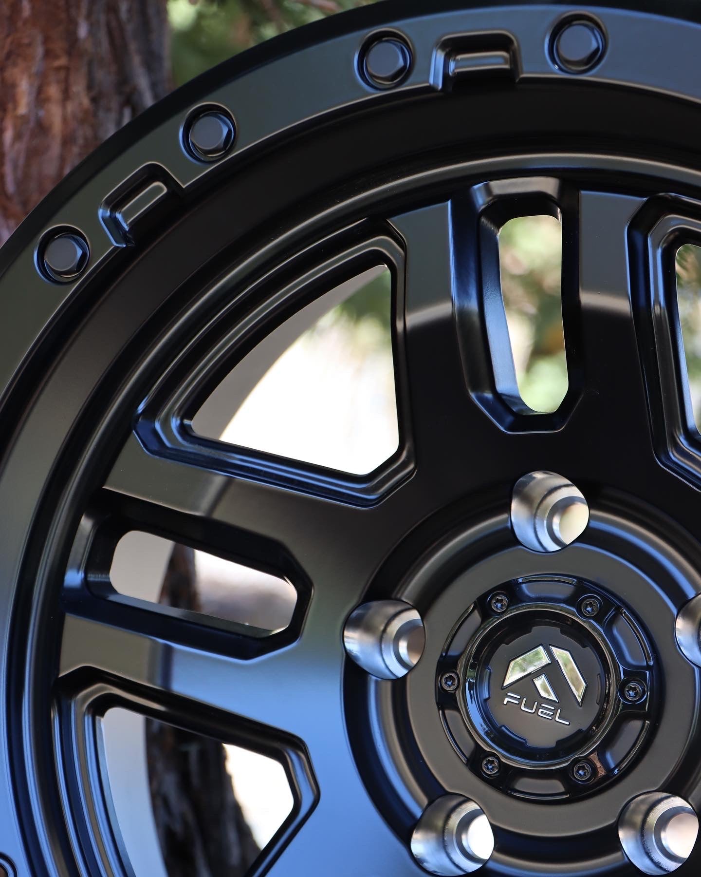 Close-up of the Fuel Ammo Wheel in a matte black finish.