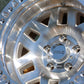 Close-up of the kmc machete crawl beadlock wheel in a machined finish 