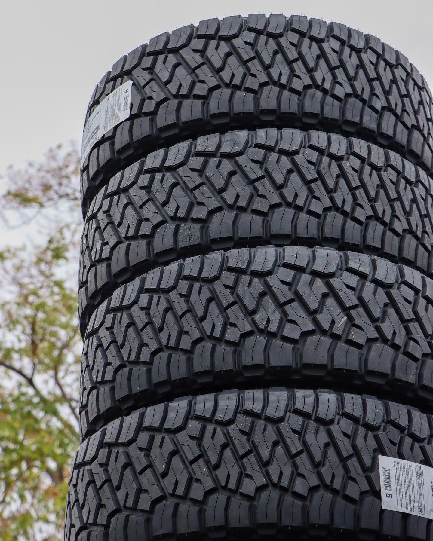 A stack of the Toyo Open Country R/T Trail tires.