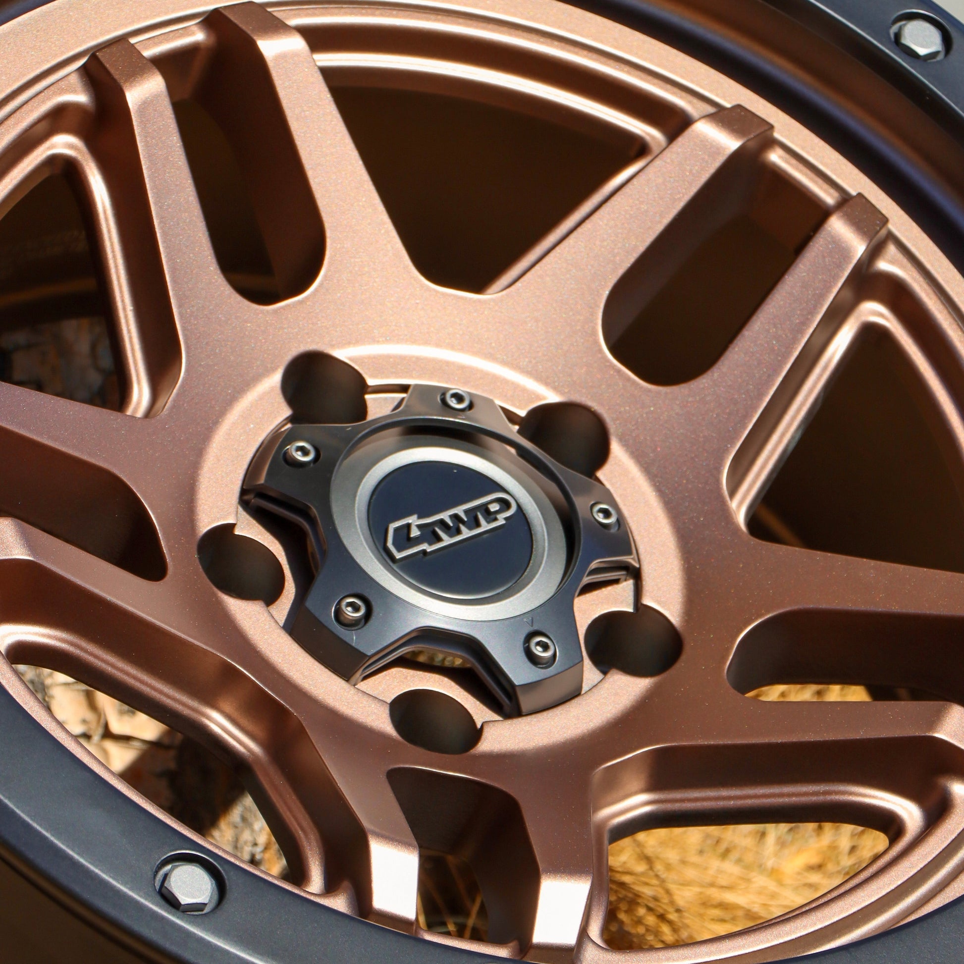 Close up of the 4 Wheel parts t-series wheel.